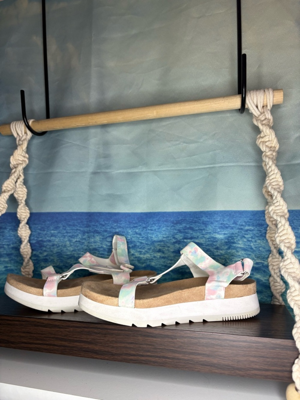 Cat & Jack Pastel Girls Tie-Dye Contoured Footbed Sandals